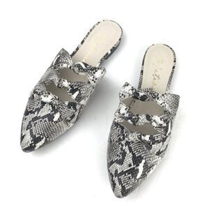 MATISSE "On Course" Snake Leather Slip-on Mules 8.5